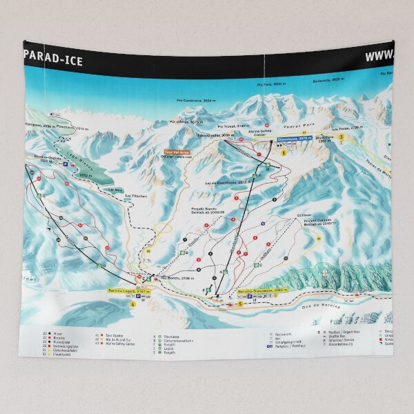 Item preview, St. Moritz Diavolezza Ski Area Map with Piste Names designed and sold by fungus50.
