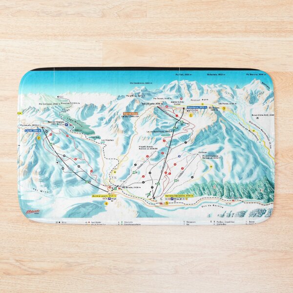 Item preview, St. Moritz Diavolezza Ski Area Map with Piste Names designed and sold by fungus50.