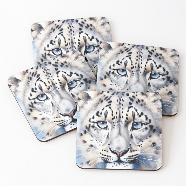 Item preview, Beautiful Snow Leopard  Watercolor Animals Painting Gift designed and sold by InkyGenies.