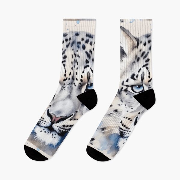Item preview, Beautiful Snow Leopard  Watercolor Animals Painting Gift designed and sold by InkyGenies.