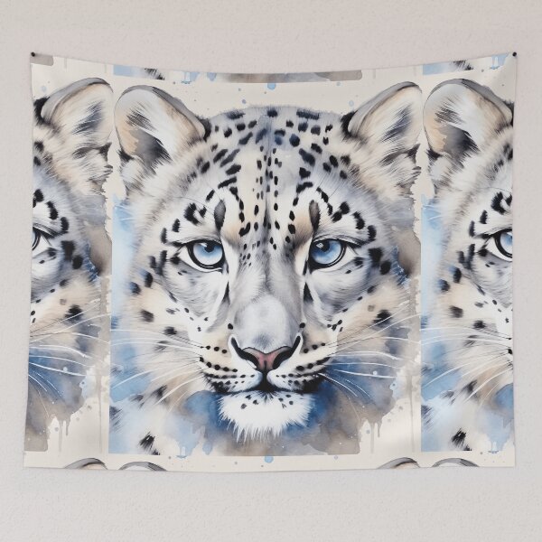 Item preview, Beautiful Snow Leopard  Watercolor Animals Painting Gift designed and sold by InkyGenies.