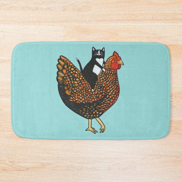 Item preview, Tuxedo Cat On  A Wyandotte Chicken designed and sold by KilkennyCat Art.
