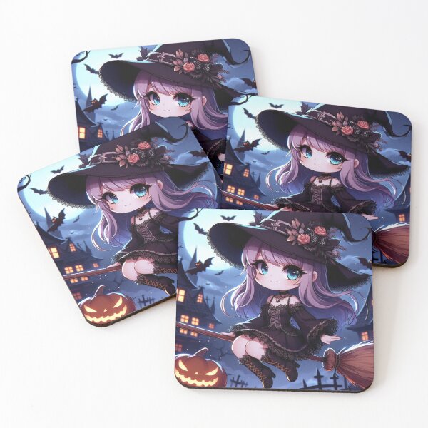 Item preview, a cute gothic witch flying on her broom 2 designed and sold by NightmareDream.