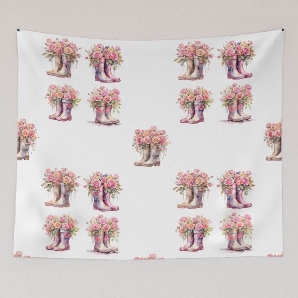 Item preview, Watercolor Garden Boots with Flowers  designed and sold by silviaol.