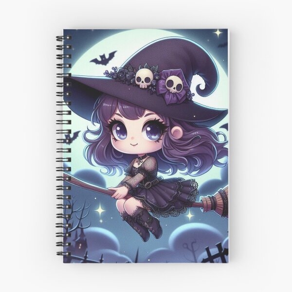 Item preview, a cute gothic witch flying on her broom 3 designed and sold by NightmareDream.