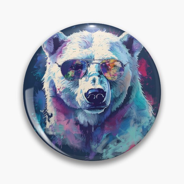 Item preview, Colorful/Colorful polar bear with sunglasses 01 designed and sold by Batch-C91.