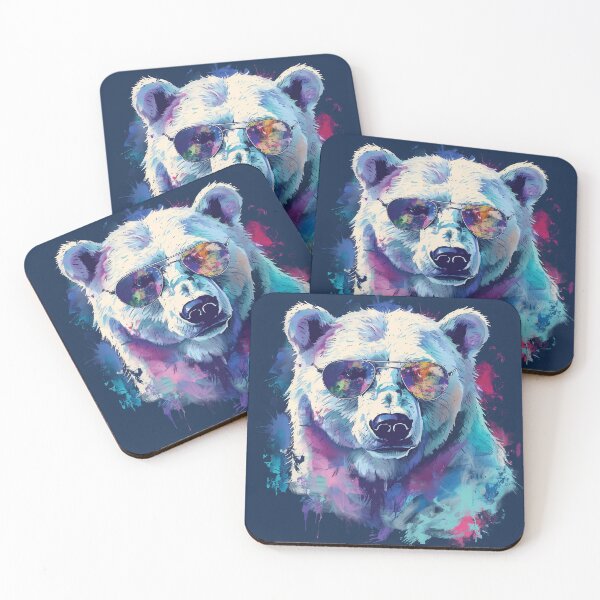Item preview, Colorful/Colorful polar bear with sunglasses 01 designed and sold by Batch-C91.