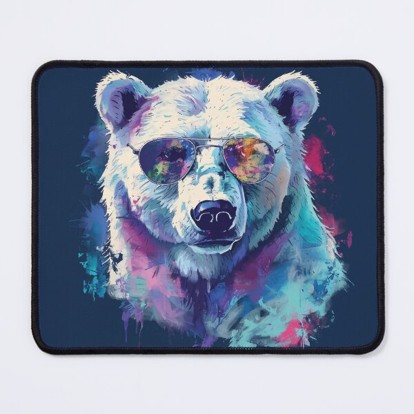 Item preview, Colorful/Colorful polar bear with sunglasses 01 designed and sold by Batch-C91.