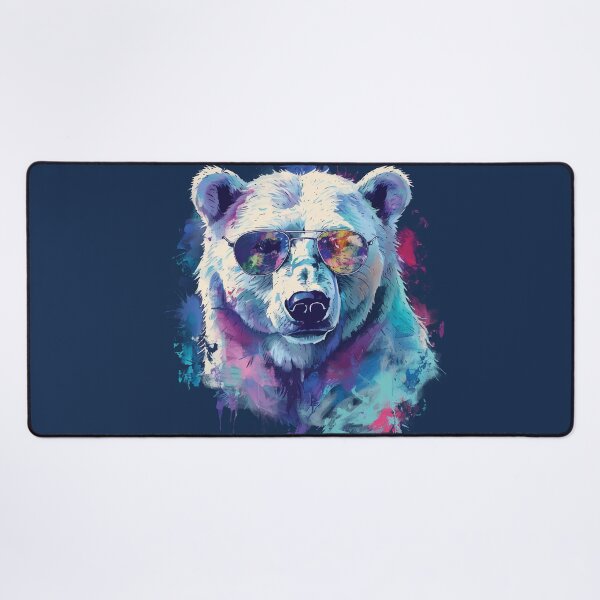 Item preview, Colorful/Colorful polar bear with sunglasses 01 designed and sold by Batch-C91.