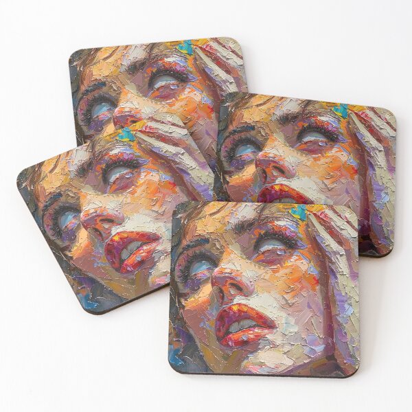 Item preview, Heavy Oil Pallet Painting on Canvas of Girl With No Eyes, Gothic Dark Art Print designed and sold by IzabellaBlue.