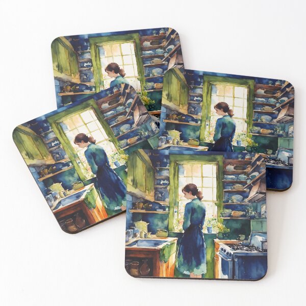 Item preview, watercolor apartment blues designed and sold by soulfulpalette.
