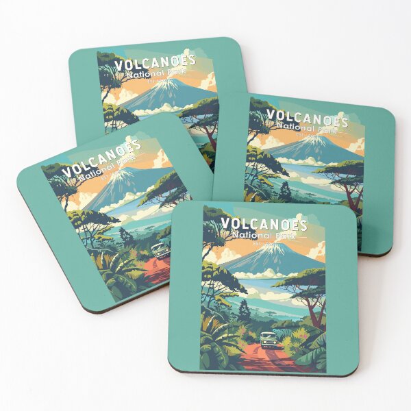Item preview, Volcanoes National Park Rwanda Travel Art Vintage designed and sold by KrisSidDesigns.