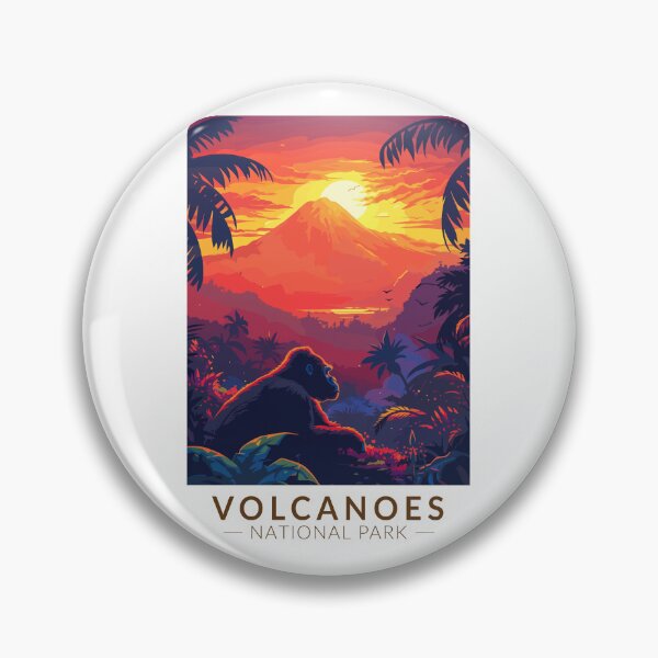 Artikelvorschau, Vulkane Nationalpark Ruanda Berg Gorilla Reise Kunst Vintage entworfen und verkauft von KrisSidDesigns.