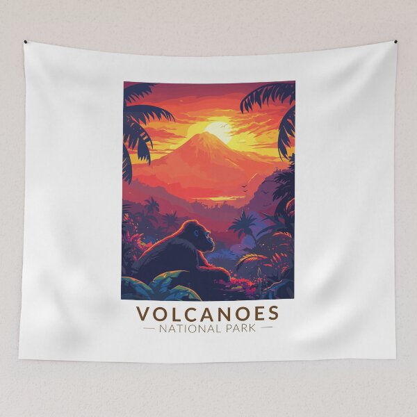 Item preview, Volcanoes National Park Rwanda Mountain Gorilla Travel Art Vintage designed and sold by KrisSidDesigns.