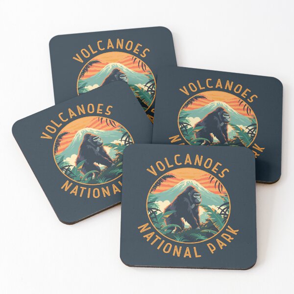 Item preview, Volcanoes National Park Rwanda Retro Distressed Circle designed and sold by KrisSidDesigns.