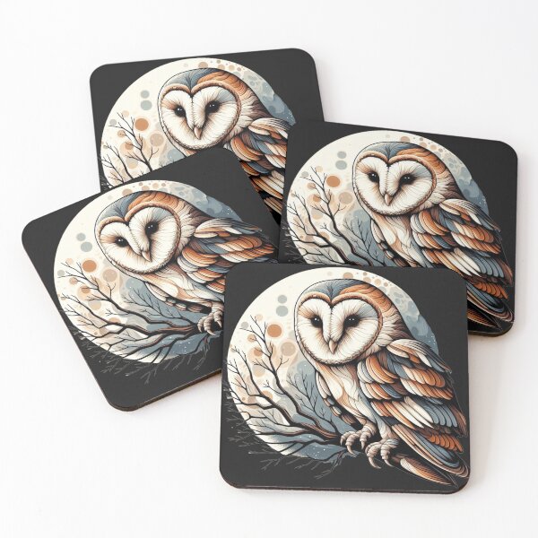 Item preview, Moonlit Owl: Serene Nocturnal Scene on a Tree Branch designed and sold by litchick1977.
