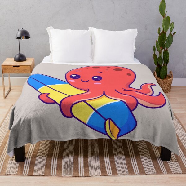 Item preview, Surfing Octopus: Cute Cartoon Vector Icon designed and sold by hjian8219.