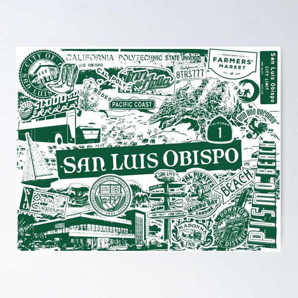 Item preview, San Luis Obispo - Cal Poly Vintage Style Print designed and sold by madebyalaina.