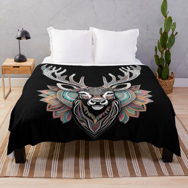 Item preview, colorful mandala deer designed and sold by atouchofdream.