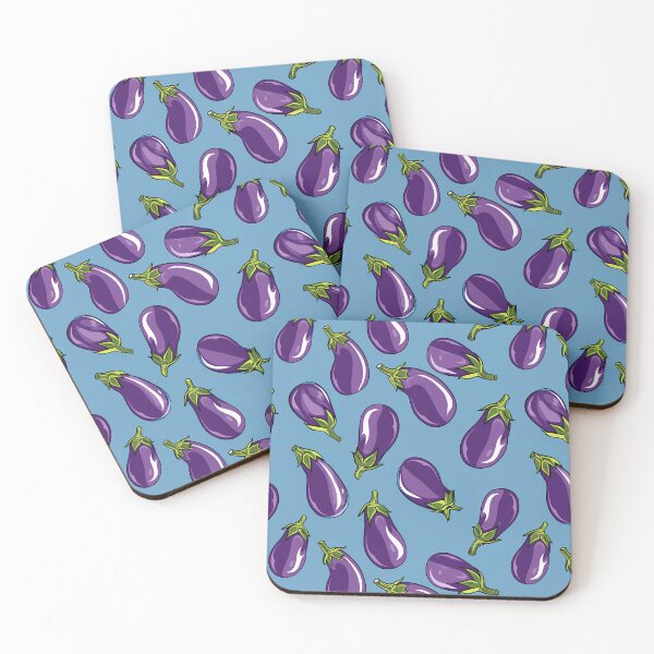 Item preview, Playful Eggplant Pattern - Whimsical Vegetable Art Print designed and sold by GayDoodles.