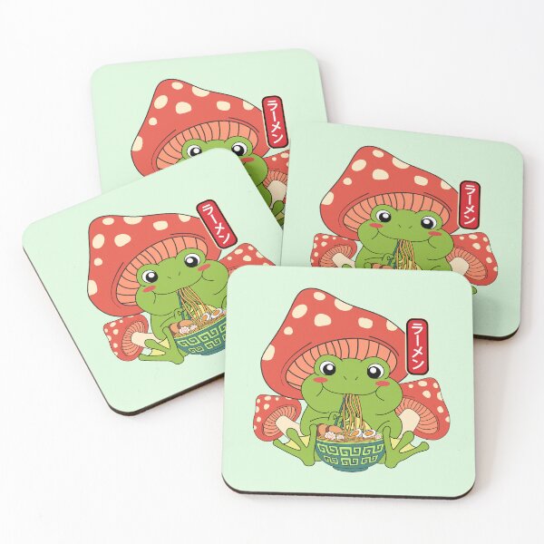 Item preview, Frog Eating Ramen Noodles Mushroom designed and sold by NQArtist.