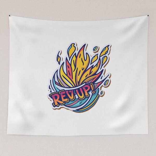 Item preview, Rev Up Fiery Wheel Pop Art designed and sold by NiftyWrx.