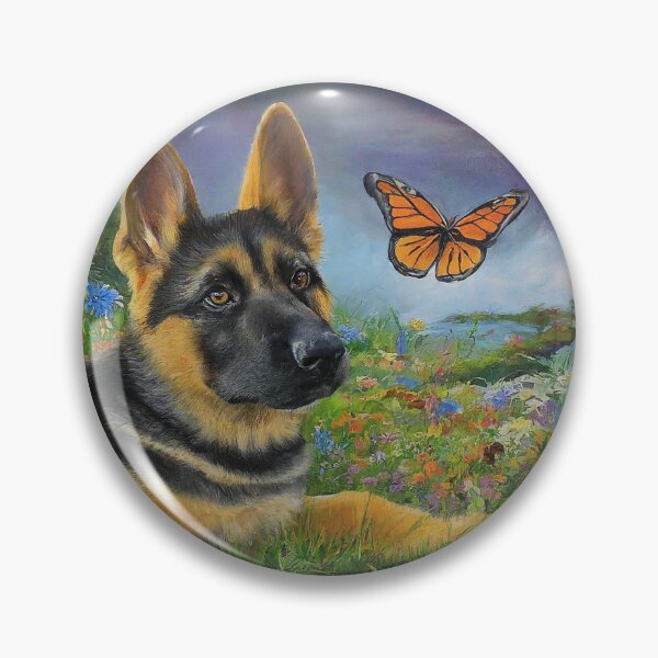 Item preview, German shepherd puppy with a butterfly. designed and sold by kyxur.