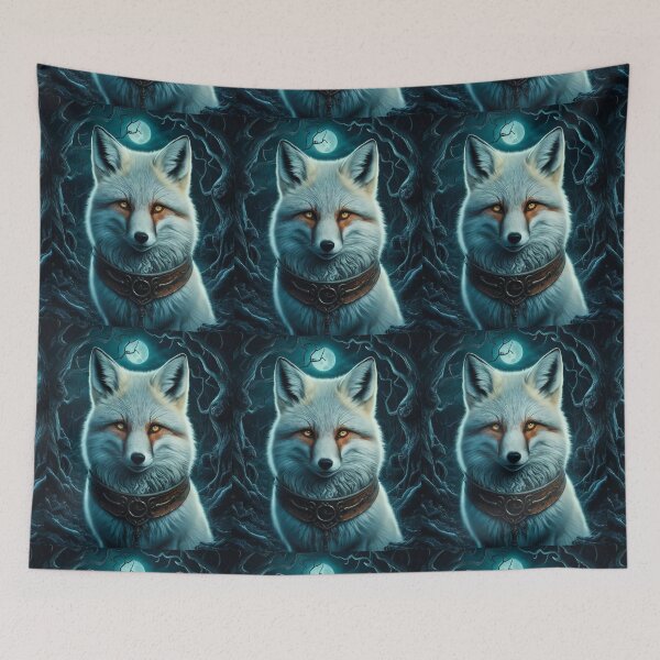 Item preview, Fox Portrait. arctic fox, white fox, snow fox, winter fox, fantasy fox, whimsical fox designed and sold by FoxVibes.
