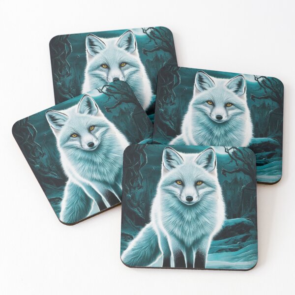 Item preview, Fox Portrait. arctic fox, white fox, snow fox, winter fox, fantasy fox, whimsical fox designed and sold by FoxVibes.
