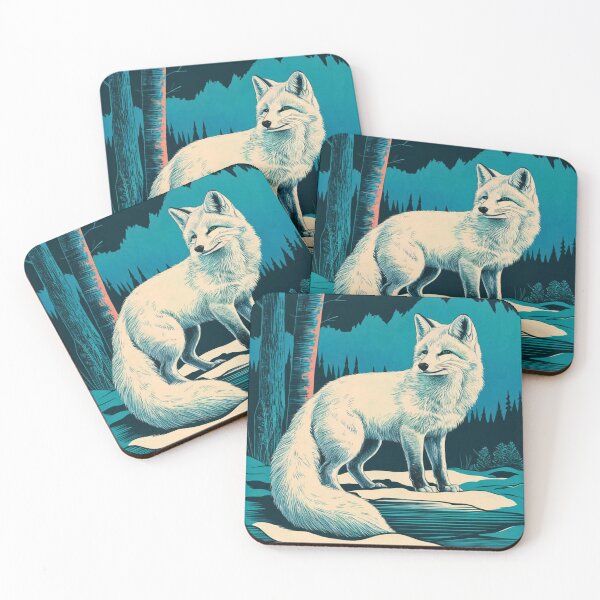 Artikelvorschau, Fuchsporträt. Polarfuchs, Weißfuchs, Schneefuchs, Winterfuchs, Fantasiefuchs, wunderlicher Fuchs entworfen und verkauft von FoxVibes.