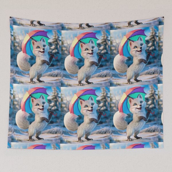 Item preview, Fox Portrait. arctic fox, white fox, snow fox, winter fox, fantasy fox, whimsical fox designed and sold by FoxVibes.