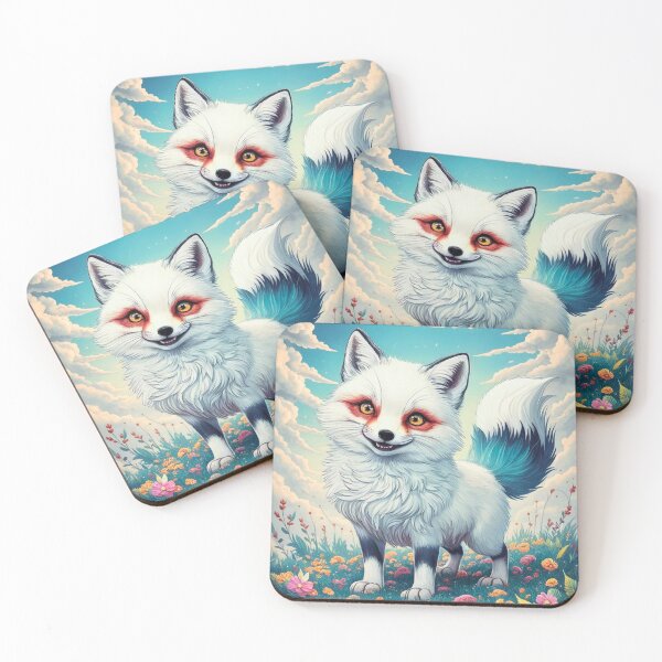 Item preview, Fox Portrait. arctic fox, white fox, snow fox, winter fox, fantasy fox, whimsical fox designed and sold by FoxVibes.