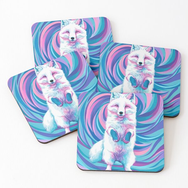 Artikelvorschau, Fuchsporträt. Polarfuchs, Weißfuchs, Schneefuchs, Winterfuchs, Fantasiefuchs, wunderlicher Fuchs entworfen und verkauft von FoxVibes.
