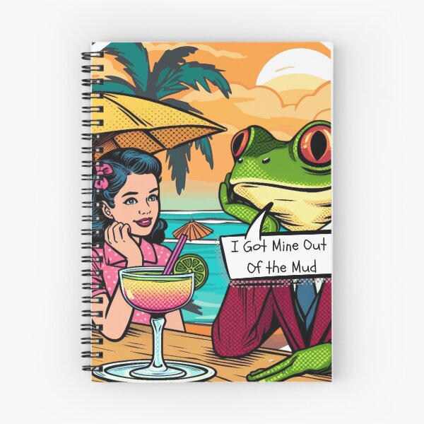 Artikelvorschau, Ich habe meins aus dem Schlamm geholt. Pop-Art-Clipart-Zeichnung eines süßen Retro-Mädchens und einer Kröte. entworfen und verkauft von Wolvescreate.
