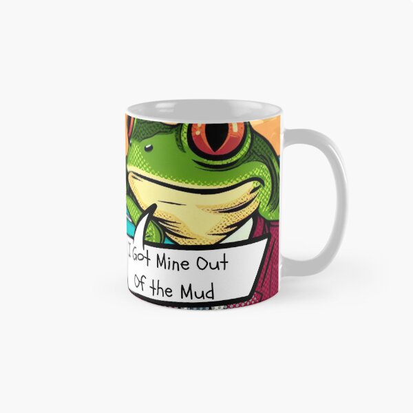 Item preview, I Got Mine Out of The Mud Pop Art Whimsical Clipart Drawing of Cute Retro Girl and Toad designed and sold by Wolvescreate.
