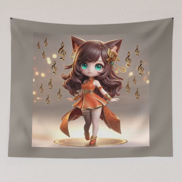 Item preview, Orange Chibi Spirit Fox Miyu designed and sold by CHIBI_POPZ.