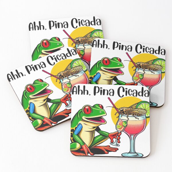 Item preview, Ahh, Pina Cicada Pop Art Frog Bar Art Whimsical  designed and sold by Wolvescreate.