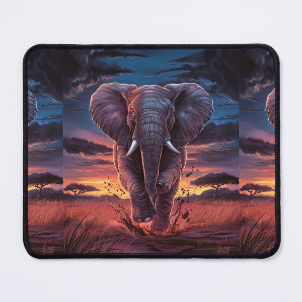 Item preview, Elephant Portrait. elephant running, african elephant, safari elephant, african safari, african sunset designed and sold by ElephantVibes.