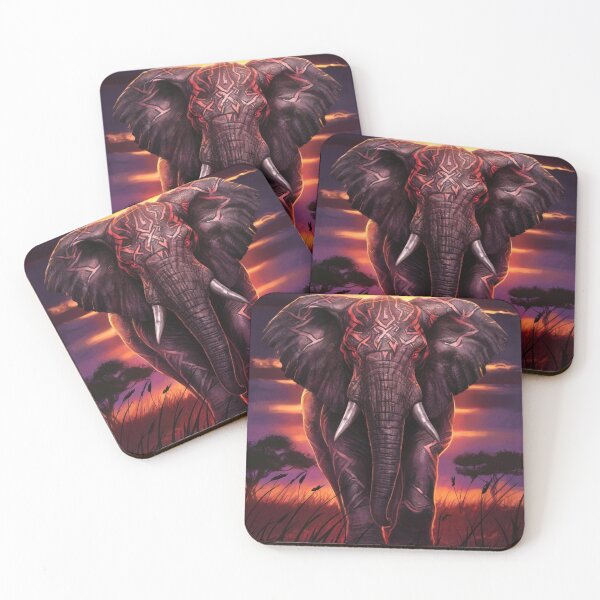 Item preview, Elephant Portrait. african elephant, whimsical elephant, african safari, african sunset designed and sold by ElephantVibes.