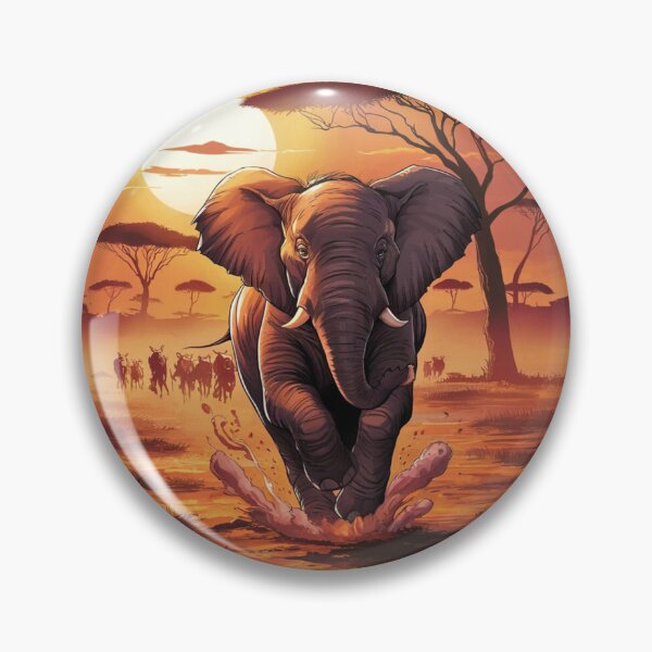 Item preview, Elephant Portrait. elephant running, african elephant, safari elephant, african safari, african sunset designed and sold by ElephantVibes.