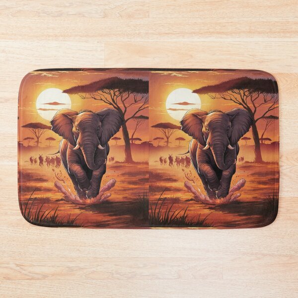 Item preview, Elephant Portrait. elephant running, african elephant, safari elephant, african safari, african sunset designed and sold by ElephantVibes.