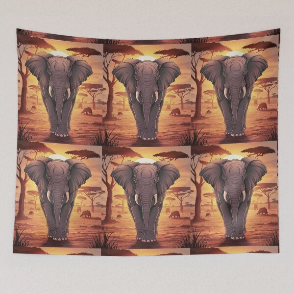 Item preview, Elephant Portrait. african elephant, safari elephant, african safari, african sunset designed and sold by ElephantVibes.