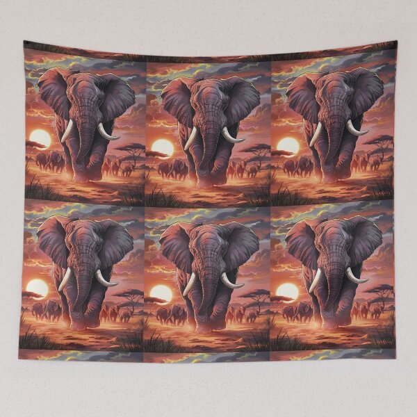 Item preview, Elephant Portrait. african elephant, safari elephant, african safari, african sunset designed and sold by ElephantVibes.