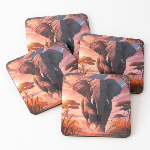 Item preview, Elephant Portrait. elephant running, african elephant, safari elephant, african safari, african sunset designed and sold by ElephantVibes.