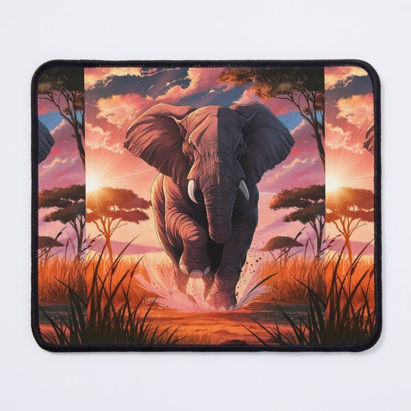 Item preview, Elephant Portrait. elephant running, african elephant, safari elephant, african safari, african sunset designed and sold by ElephantVibes.