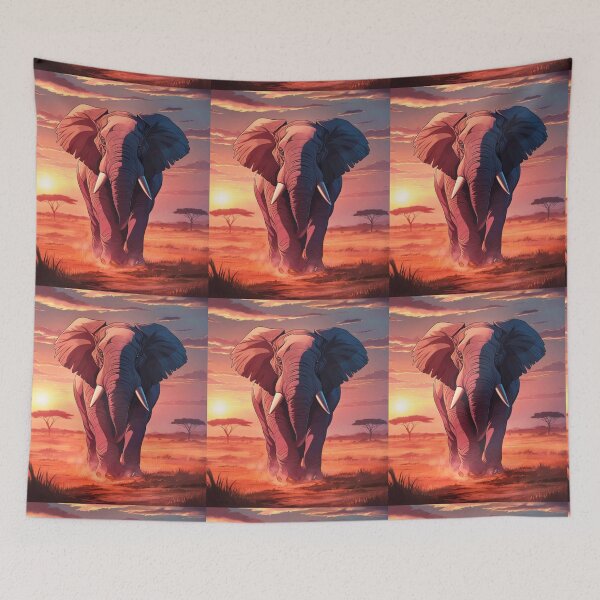 Item preview, Elephant Portrait. african elephant, safari elephant, african safari, african sunset designed and sold by ElephantVibes.