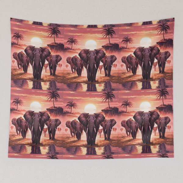 Item preview, Elephant Portrait. elephant herd, african elephant, safari elephant, african safari, african sunset designed and sold by ElephantVibes.