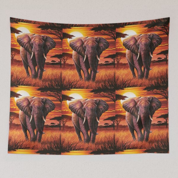 Item preview, Elephant Portrait. african elephant, safari elephant, african safari, african sunset designed and sold by ElephantVibes.