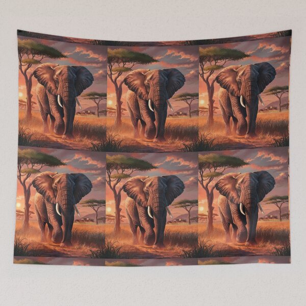 Item preview, Elephant Portrait. african elephant, safari elephant, african safari, african sunset designed and sold by ElephantVibes.