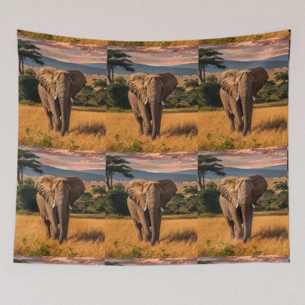 Item preview, Elephant Portrait. african elephant, safari elephant, african safari, african sunset designed and sold by ElephantVibes.
